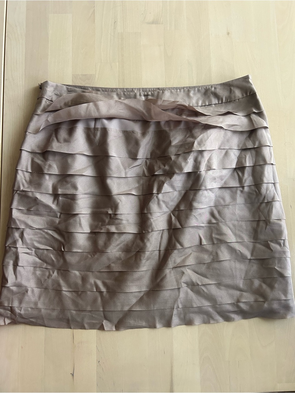 LOFT Tiered Mini Skirt in Taupe